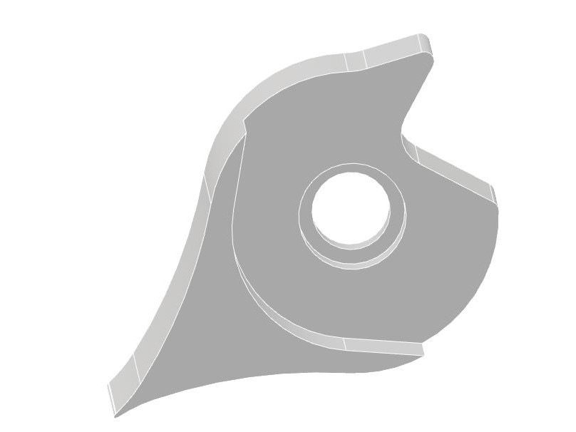 Egyedi íves kontúr – CAD-modellnézet