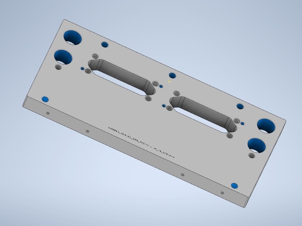 Ablakos, furatozott alaptest – CAD-modellnézet